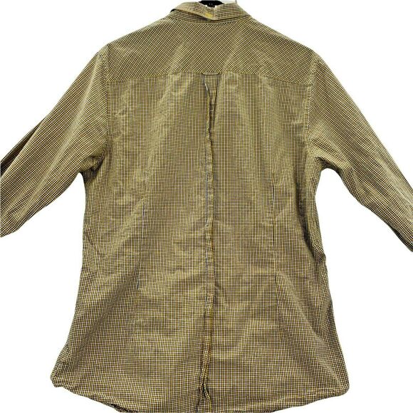 Ben Sherman Mens XL Long Sleeve Button Down Yellow Gold & Blue Plaid Shirt - Picture 5 of 12